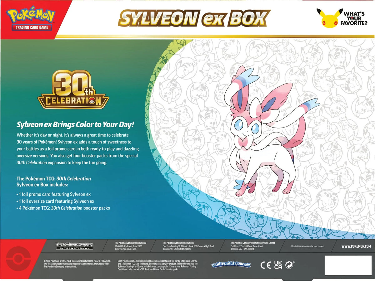 Pokémon 30th Celebration Sylveon ex Box